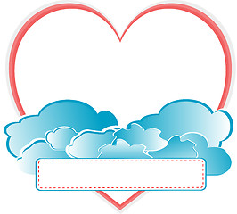 Image showing heart and clouds isolated on white background