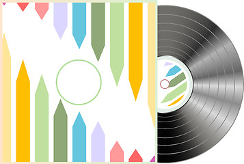 Image showing Vinyl and cover over a grunge background, abstract art
