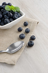 Image showing Blueberries in small bowl