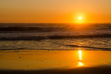 Image showing Sunset at the beach