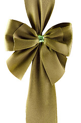 Image showing Green gift ribbon bow