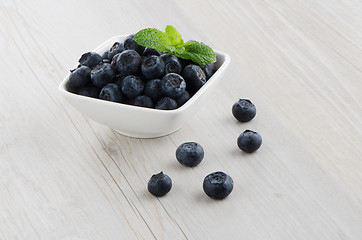 Image showing Blueberries in small bowl