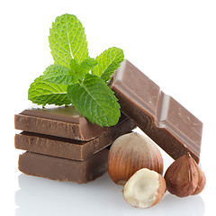 Image showing Chocolate Bar with hazelnuts