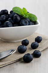 Image showing Blueberries in small bowl