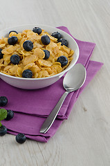 Image showing Cereal and blueberries
