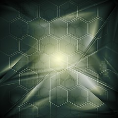 Image showing Abstract hi-tech background with geometrical elements. Vector