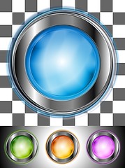 Image showing Glossy colourful buttons with the same illumination. Vector background