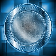 Image showing Dark blue technology design. Grunge style. Vector