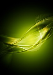 Image showing Bright green wavy abstraction