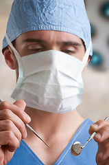 Image showing Close-Up of a Dentist at Work