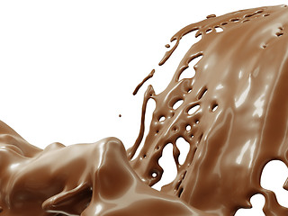 Image showing Hot drinks: chocolate or cocoa splashes