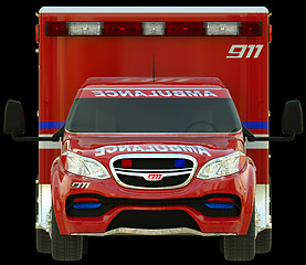 Image showing Ambulance: Front view of emergency services vehicle 