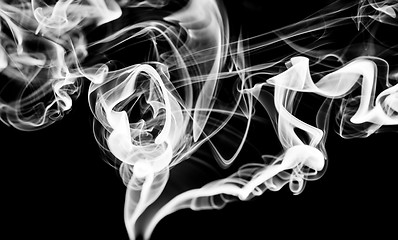Image showing Abstract fume: white smoke swirls or curves