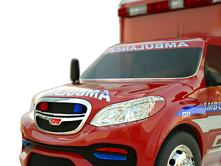 Image showing Ambulance: Closeup view of emergency services vehicle on white