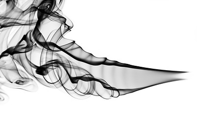 Image showing Abstract pattern: black smoke shape and curves