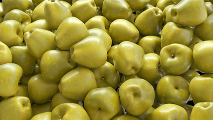 Image showing Healthy fruits: green ripe apples. Food and drinks