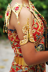 Image showing Thai female in bright traditional dress