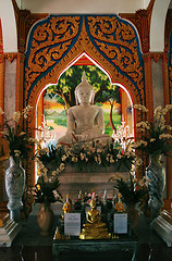 Image showing Buddha images at a temple in Thailand