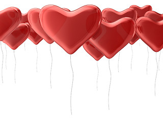 Image showing Red heart balloons