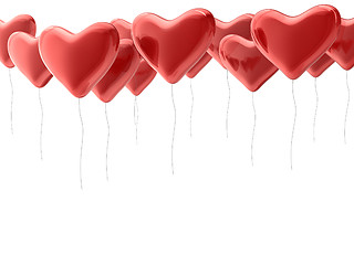 Image showing Red heart balloons