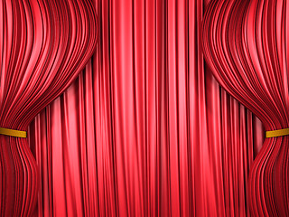 Image showing Red curtain composition