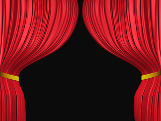 Image showing Curtain on black