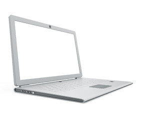 Image showing Silver laptop angle view