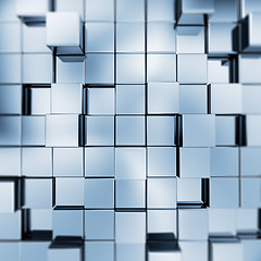 Image showing Abstract blue cubes