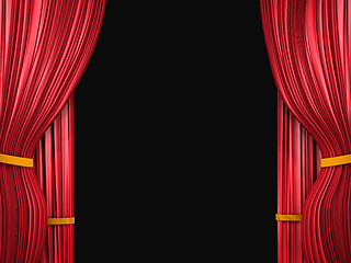 Image showing Curtain on black