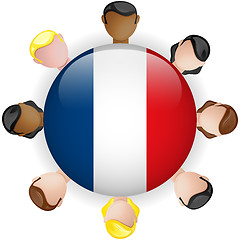 Image showing France Flag Button Teamwork People Group