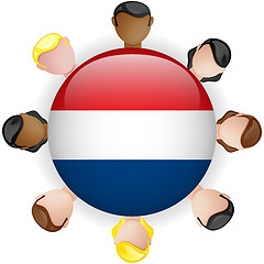 Image showing Netherlands Flag Button Teamwork People Group