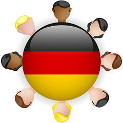 Image showing Germany Flag Button Teamwork People Group