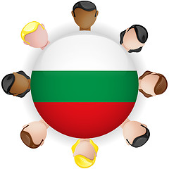 Image showing Bulgaria Flag Button Teamwork People Group