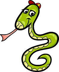 Image showing snake in the cap cartoon illustration