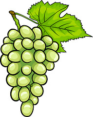 Image showing white grapes fruit cartoon illustration