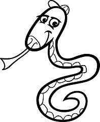 Image showing snake cartoon illustration for coloring book