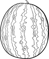 Image showing watermelon illustration for coloring book