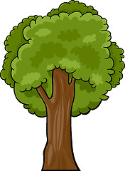 Image showing cartoon illustration of deciduous tree