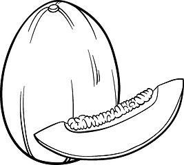 Image showing melon fruit illustration for coloring book