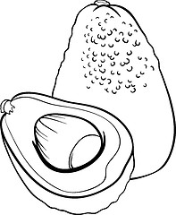 Image showing avocado fruit for coloring book