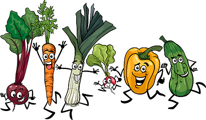Image showing running vegetables cartoon illustration