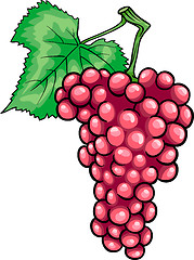 Image showing  red grapes fruit cartoon illustration