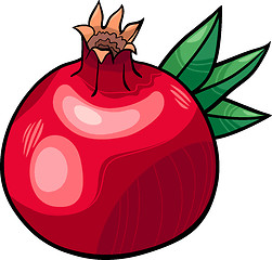 Image showing pomegranate fruit cartoon illustration