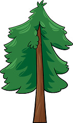 Image showing cartoon illustration of conifer tree