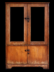 Image showing Old cupboard on black background