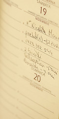 Image showing Old agenda