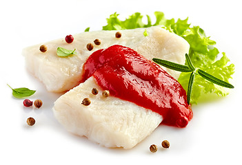 Image showing fresh prepared fish fillet