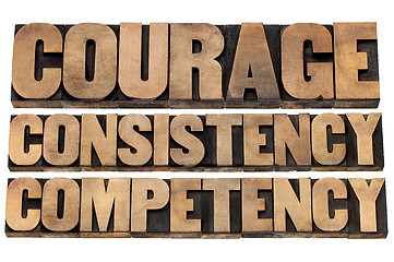 Image showing courage, consistency, competency