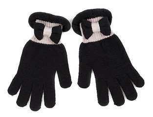 Image showing Black Gloves on White Background