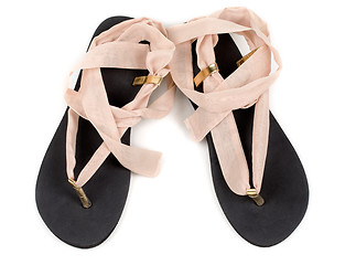 Image showing Pair of trendy summer female sandals
